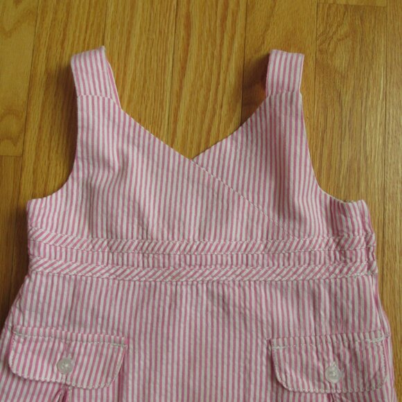 OSHKOSH GENUINE KIDS GIRL'S SIZE 24 mo DRESS PINK & WHITE STRIPE CHURCH SUNDRESS - Picture 8 of 13